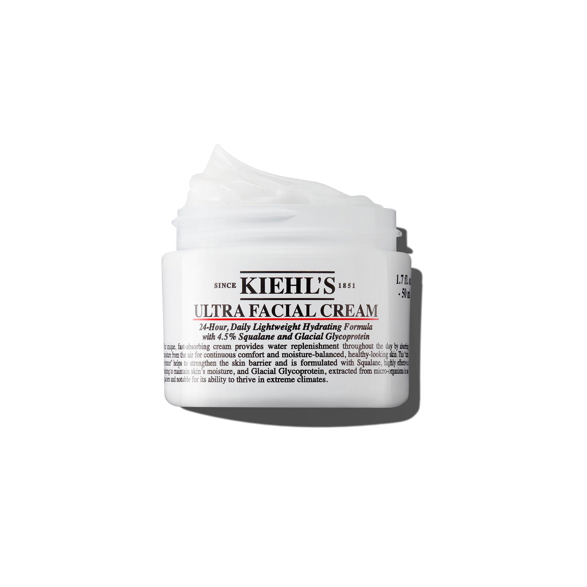 Kiehl's Ultra Facial Cream, with 4.5% Squalane to Strengthen Skin's Moisture Barrier, Skin Feels Softer and Smoother, Long-Lasting Hydration