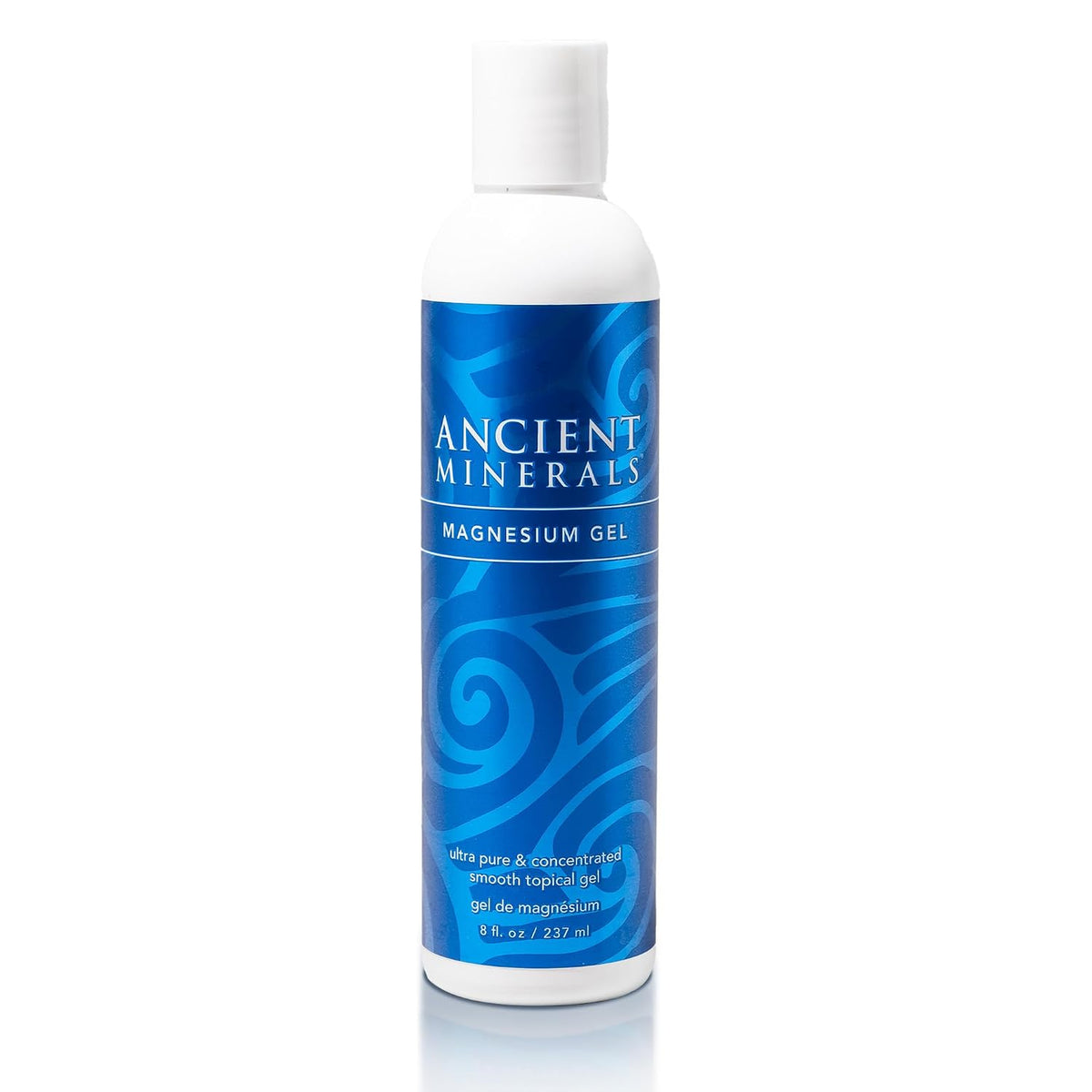 Ancient Minerals Magnesium Gel, Zechstein Chloride, for Massage, 8oz | Pure Zechstein magnesium chloride gel for massage & topical skin application. 8 oz bottle.