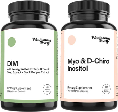 DIM + Myo & D Chiro Inositol | DIM Supplement for Women with Pomegranate + Myo & D-Chiro Inositol Supplement Bundle | Hormone Balance for Women | Cell and Tissue Health | 60 & 90 Servings