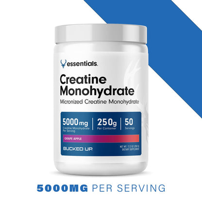 Bucked Up Pure Micronized Creatine Monohydrate for Women and Men - Easy to Mix and Unflavored - 5G Per Serving - 50 Servings - 250 Grams Per Container