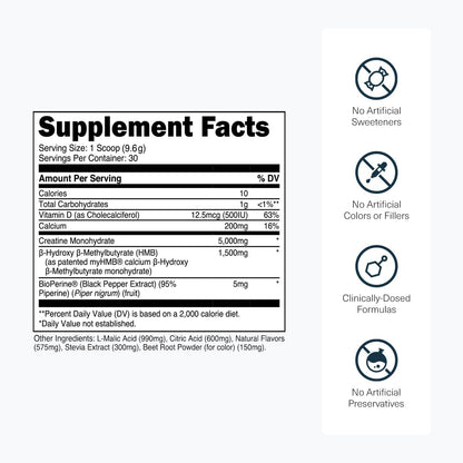 Transparent Labs Hydrate Electrolytes Powder (40 Servings, Peach Mango) & Creatine HMB (30 Servings, Tropical Punch)