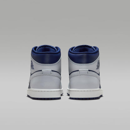 Air Jordan 1 Mid Men's Shoes (Blue Void/Summit White/Hot Lava/Pure Platinum) Size 12