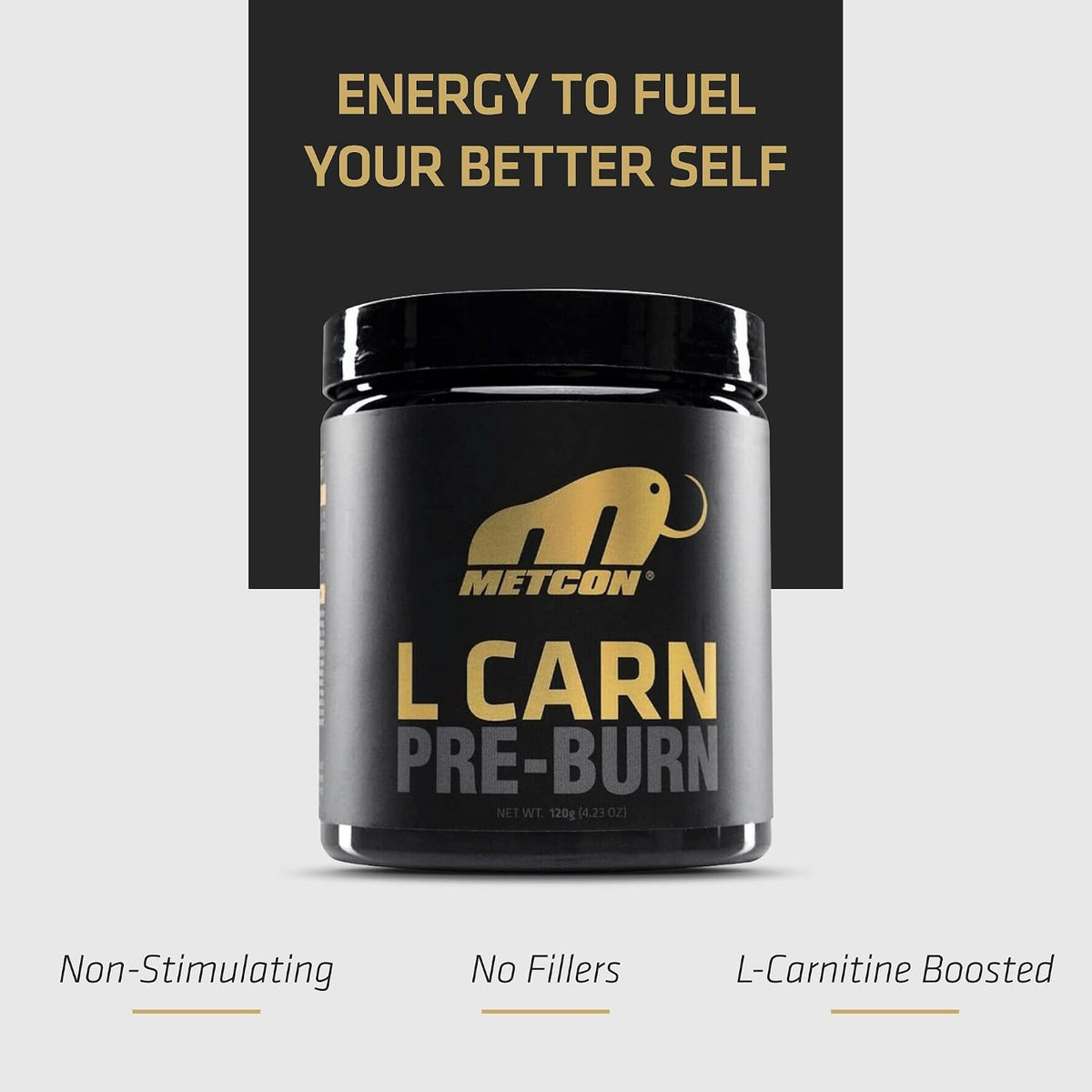 MetCon L-Carn Pre Burn - All Natural Fruit Punch and Non Stimulant Fat Burner for Pre-Workout with L-Carnitine Thermogenic (120g)