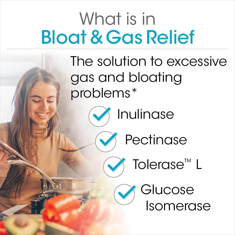 Silver Fern Bloat & Gas Relief Digestive Enzyme Blend 1 Bottle 30 Servings | FODMAP & Bloating Digestion Supplement with Tolerase L, Pectinase & More (1 Bottle)