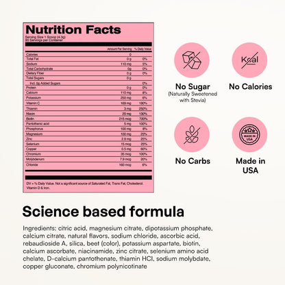 KEY NUTRIENTS Electrolytes Powder Bundle, Fresh Pink Lemonade 90 Servings Jar + Peach Mango 90 Servings Jar, Sugar Free Hydration Drink Mix with Vitamins & Minerals, No Calories
