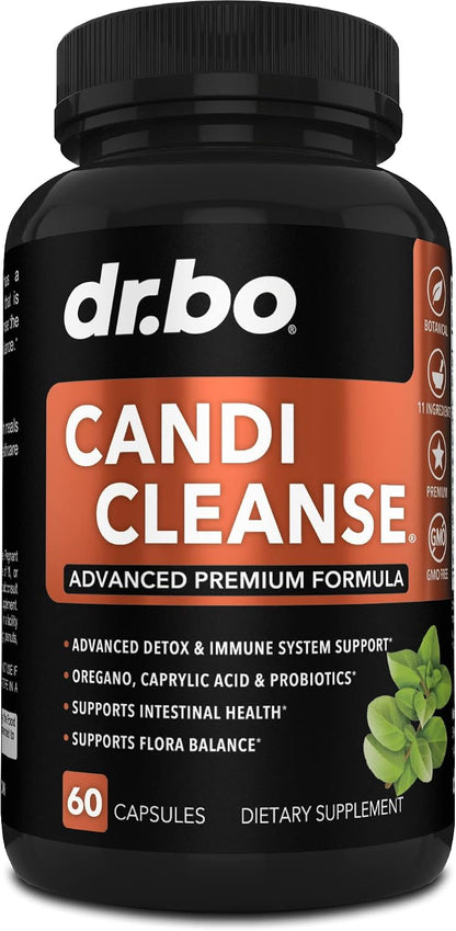 Candi Cleanse Support Supplement Pills - Anti Overgrowth Supplements for Women & Men - Extra Strength Balance Control Probiotic Complex Cleanser - Natural Oral Herbal Oregano & Caprylic Acid Capsules