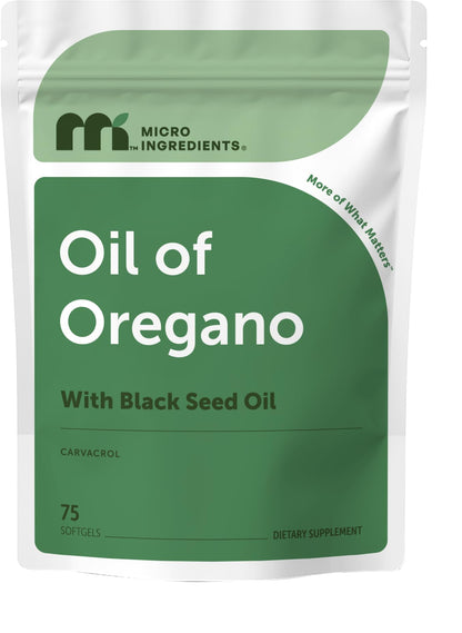 Micro Ingredients Oil of Oregano with Black Seed Oil, 300 Softgels | Naturally Occurring Carvacrol & Thymoquinone. 2-in-1 Oregano Oil Supplement. Non-GMO, Gluten Free, 3rd Party Tested.