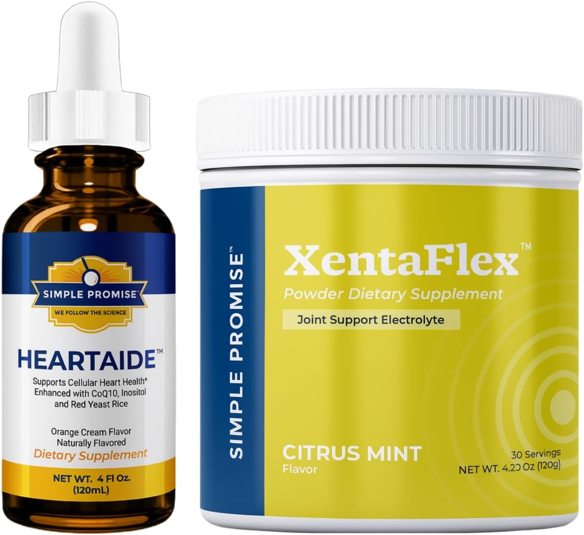 XentaFlex and HeartAide Bundle - Joint-Heart Support - Boswellia and CoQ10 | Joint-Heart Mobility Pair, For Easy Movement, With Boswellia and CoQ10, One Scoop Plus Drops Daily