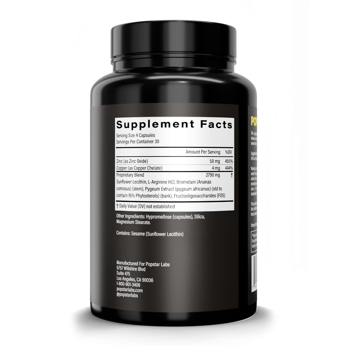 POPSTAR Labs Semen Volume Booster - Men's Semen Health & Fertility Supplement - Doctor Formulated to Increase Load Volume - Made in USA - Non-GMO, Organic
