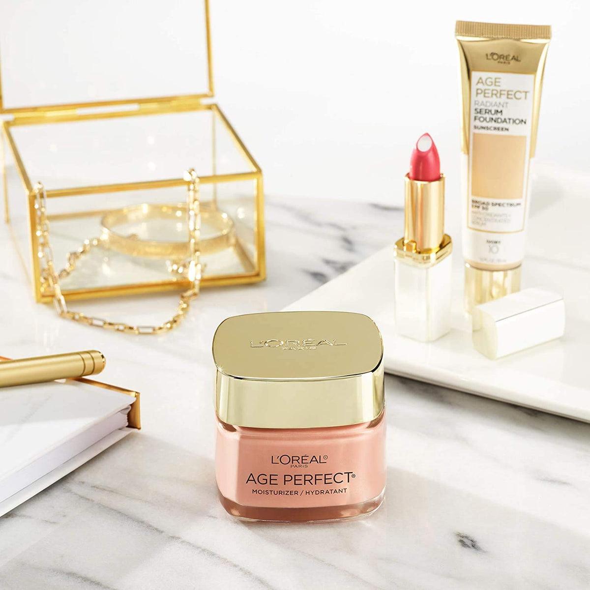 L'Oreal Paris Age Perfect Rosy Tone Anti-Sagging Face Moisturizer, Renew & Revive Healthy Tone, 1.7 oz (Packaging May Vary)