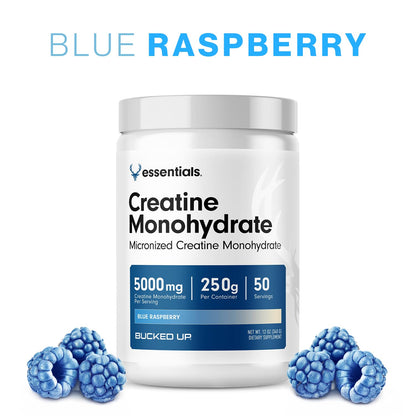 Bucked Up Pure Micronized Creatine Monohydrate for Women and Men - Easy to Mix and Unflavored - 5G Per Serving - 50 Servings - 250 Grams Per Container