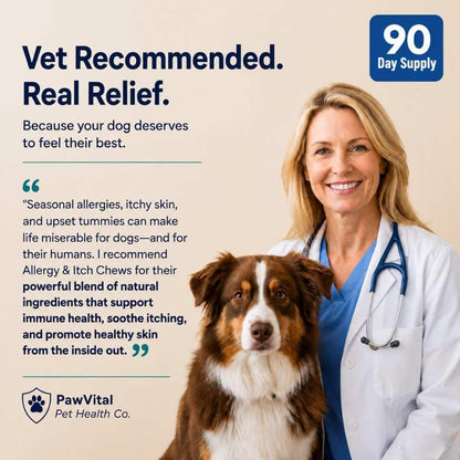 Dog Allergy Chews - 200ct Dog Allergy Relief for Itching Skin & Paw Licking - Allergy and Immune Chews for Dogs with Probiotics & Colostrum - Anti Itch Supplement for Seasonal Allergies, Salmon Flavor