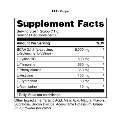 Bucked Up Essential Amino Acids - EAA Powder - Easy Mix, Non Clumping Formula - for Pre/Intra Workout - Pina Colada Flavor - 30 Servings - 11.6 oz