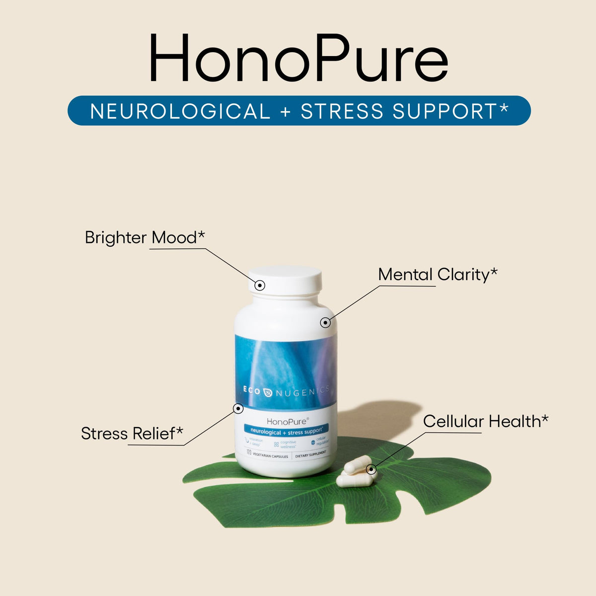 EcoNugenics – HonoPure – 120 Capsules | Professionally Formulated with 98% Pure Honokiol | Supports Cellular, Neurological & Cognitive Health | Safe, Effective & Highly Regarded Antioxidant