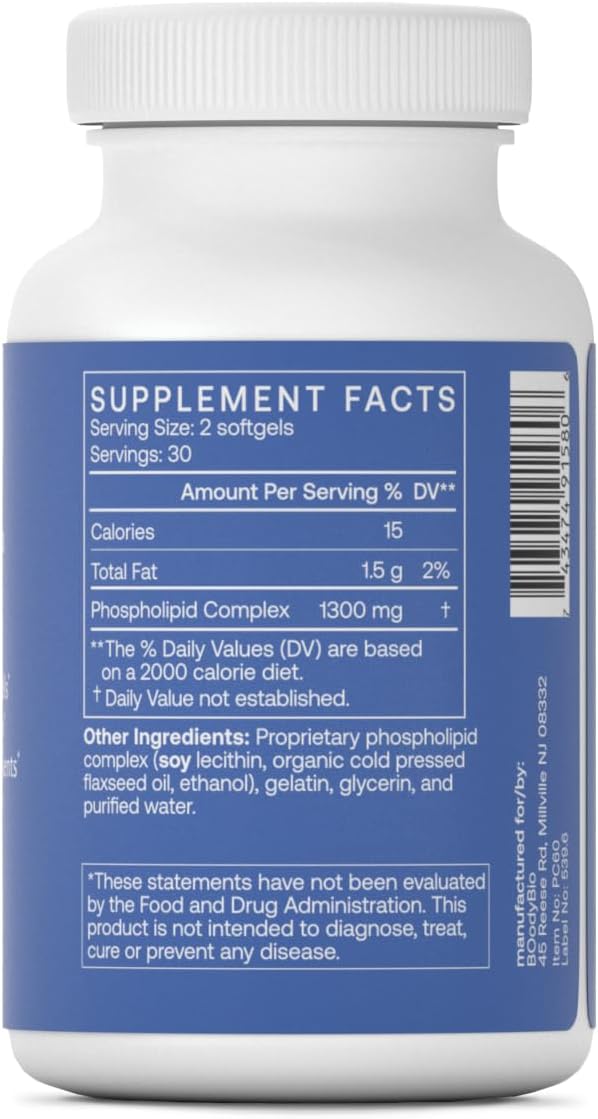 BodyBio PC - Phosphatidylcholine for Brain, Cellular & Cognitive Health | Mental Clarity, Healthy Aging & Gentle Daily Detox