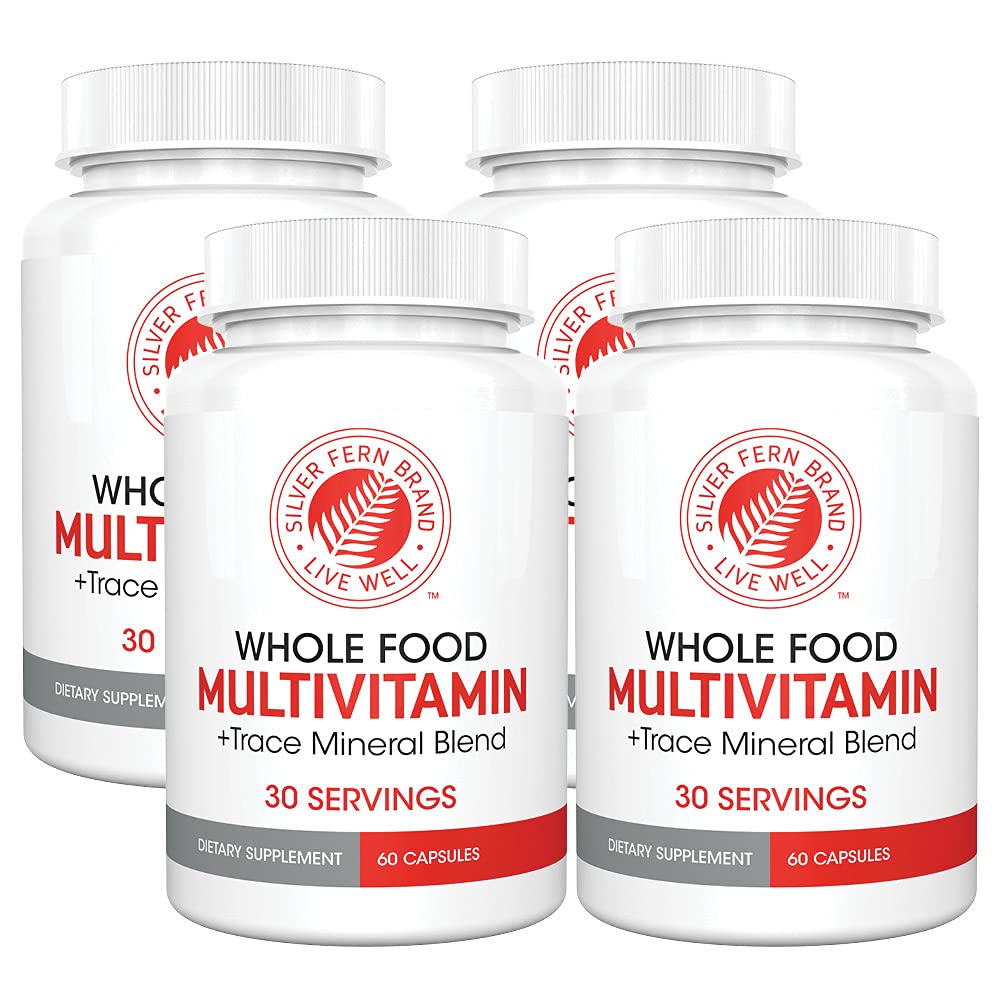Silver Fern Whole Food Daily Multi Vitamin w/Trace Mineral Blend Supplement | 1 Bottle - 60 Vegicaps - 30 Day Supply - Natural, Non-GMO, Vegan, Men's & Women's Multivitamin - Zero Synthetics