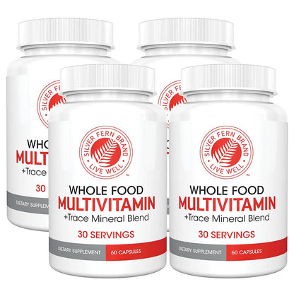 Silver Fern Whole Food Daily Multi Vitamin w/Trace Mineral Blend Supplement | 1 Bottle - 60 Vegicaps - 30 Day Supply - Natural, Non-GMO, Vegan, Men's & Women's Multivitamin - Zero Synthetics