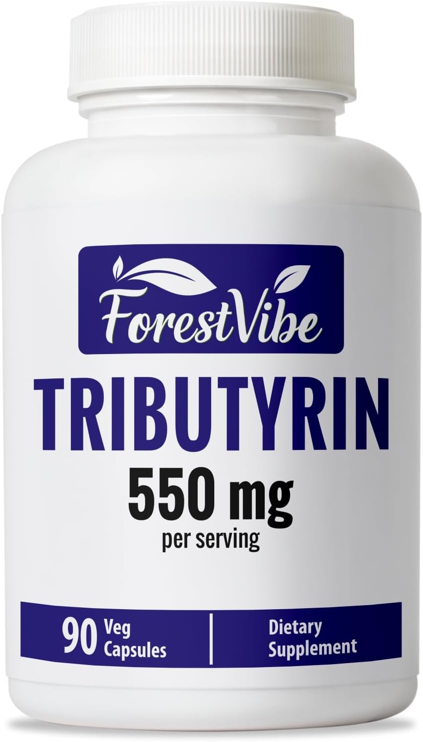 Tributyrin Supplement 550mg, Advanced Butyrate Form for Gut Health, 60% Standardized, More Effective Delivery Than Sodium Butyrate, 90 Capsules, Non-GMO & Gluten Free Postbiotic Supplement