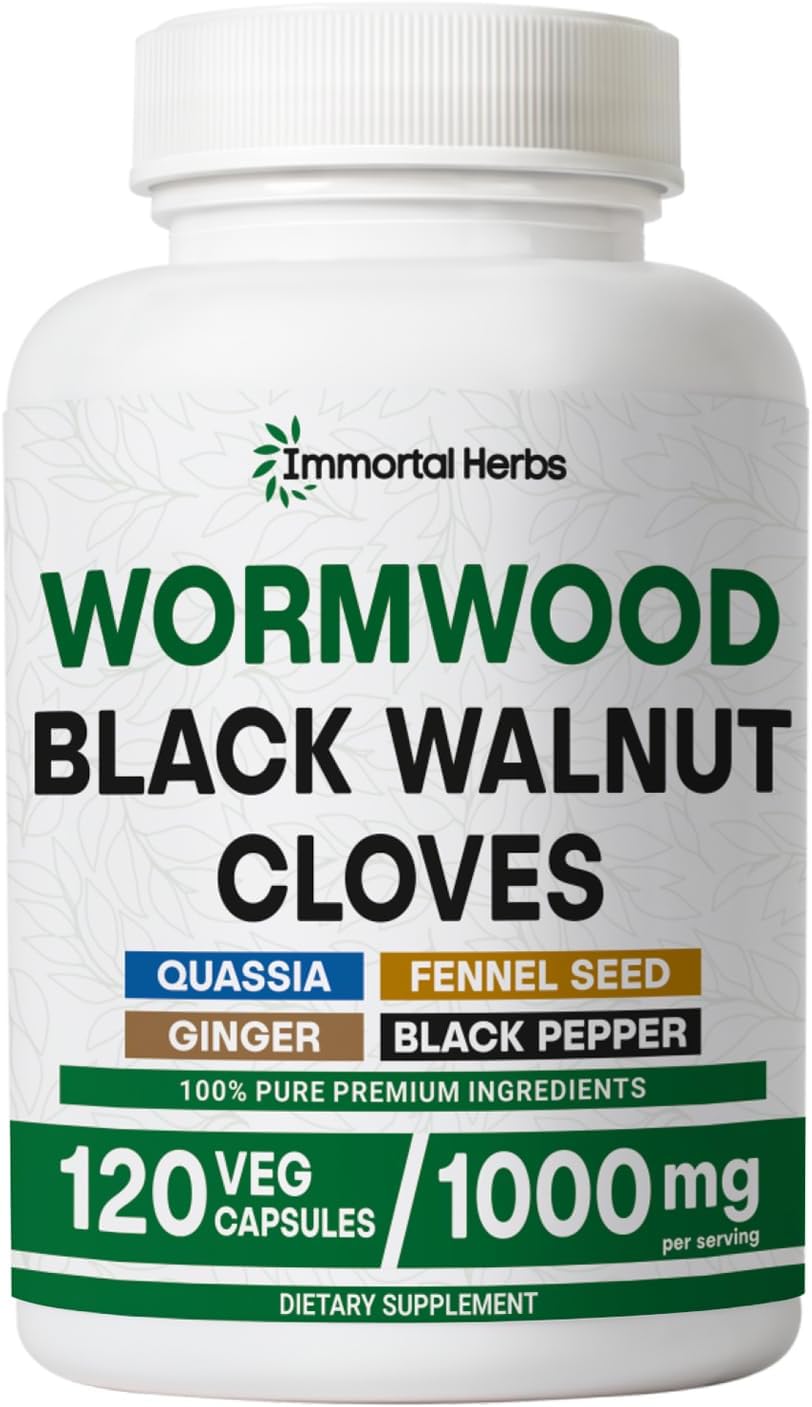 Wormwood Black Walnut Clove Cleanse Extract, 7-in-1 Complex, 120 Pills, Herbal Supplement for Adults, Vegan, Non-GMO & Gluten Free Sweet Wormwood Capsules