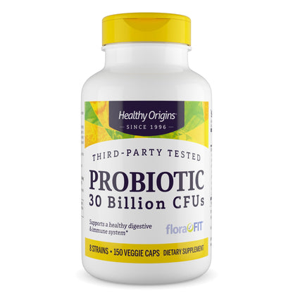Healthy Origins Probiotic 30 Billion CFU's (Shelf Stable, Non-GMO, Gluten Free, Digestive Health, Gut Health, Immune Support), 150 Veggie Caps