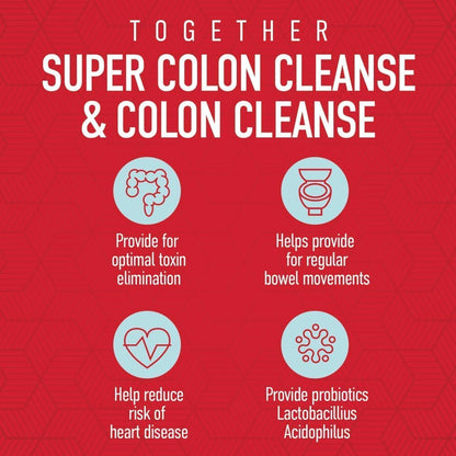 Health Plus Super Colon Cleanse & Colon Cleanse 12 oz, 48 Servings Bundle