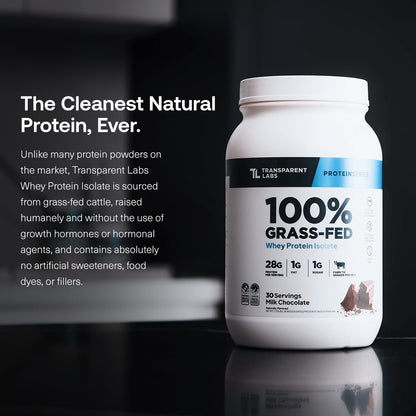 Transparent Labs Grass-Fed Whey Protein Isolate (30 Servings, Chocolate Peanut Butter) & Grass-Fed Whey Protein Isolate (30 Servings, Oatmeal Chocolate Chip Cookie)