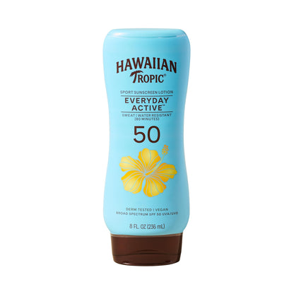 Hawaiian Tropic Everyday Active Sunscreen Lotion, SPF 50 Sunblock, 8 Fl Oz