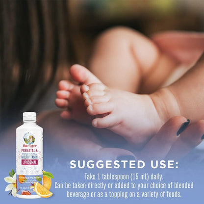 MaryRuth Organics Prenatal & Postnatal Liposomal Multivitamin Women, Sugar Free Liquid Vitamin