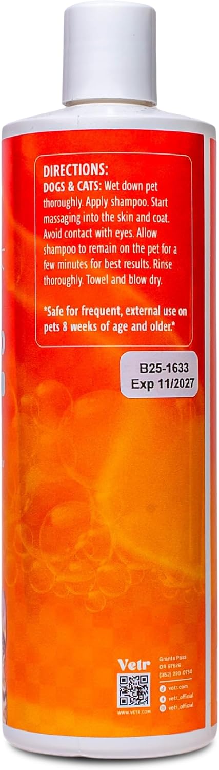 Vetr Sensitive Skin Pet Shampoo, 16 oz - Unscented, Tear-Free, Hypoallergenic, Gentle