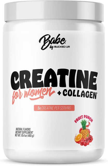 Bucked Up Creatine + Collagen for Women, Essentials (50 Servings) - Fruit Punch