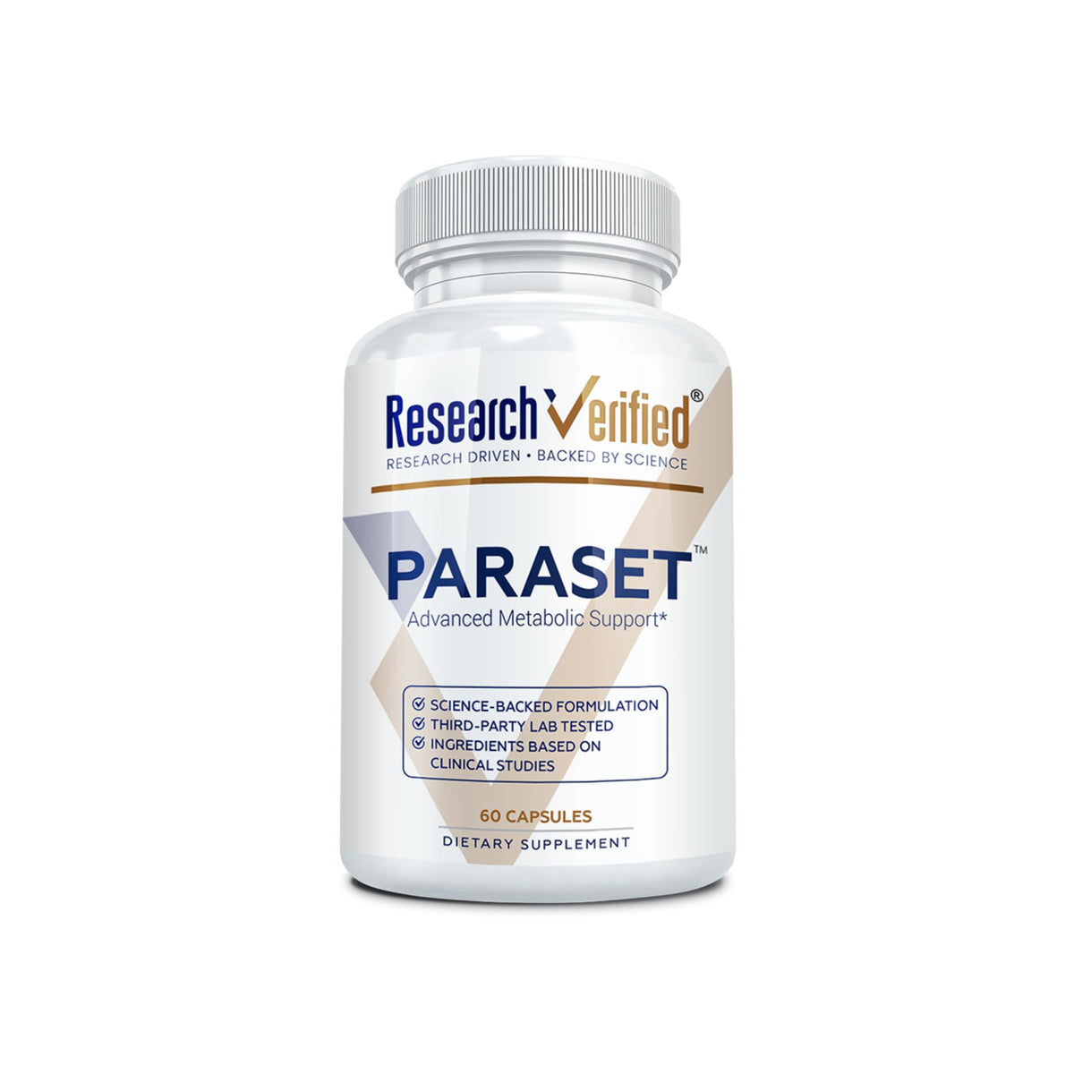Research Verified Paraset - 120 Capsules - Natural Gut Health Enhancer - Garlic Bulb, Papain, Sweet Wormwood, Black Walnut, BioPerine - Vegan