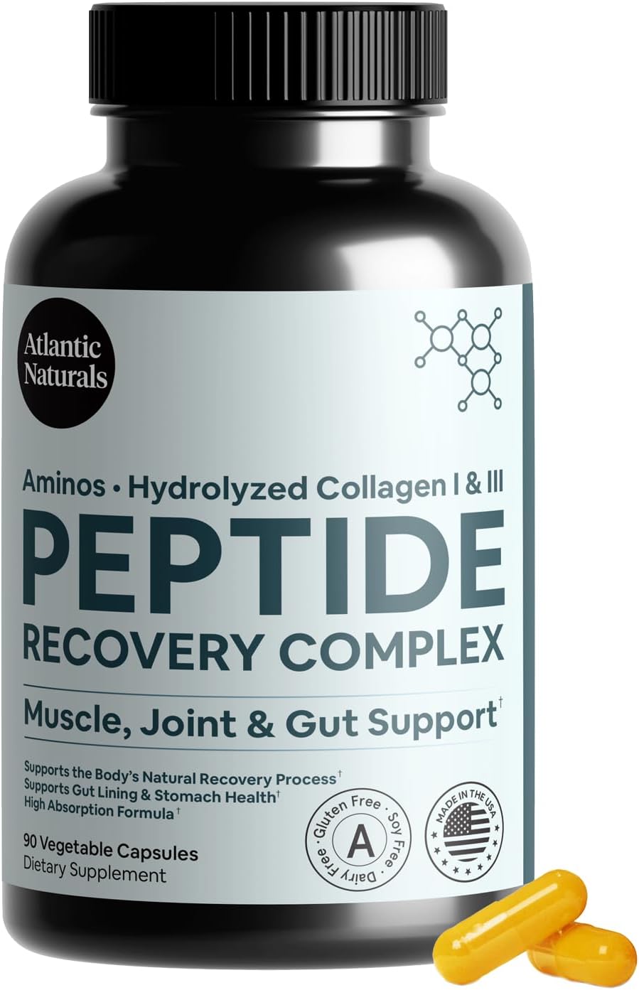 Atlantic Naturals Recovery & Daily Wellness Stack – Peptide Recovery Complex 90 Capsules + Organic Irish Sea Moss Capsules 120ct | Post-Workout Recovery & Daily Immune Support