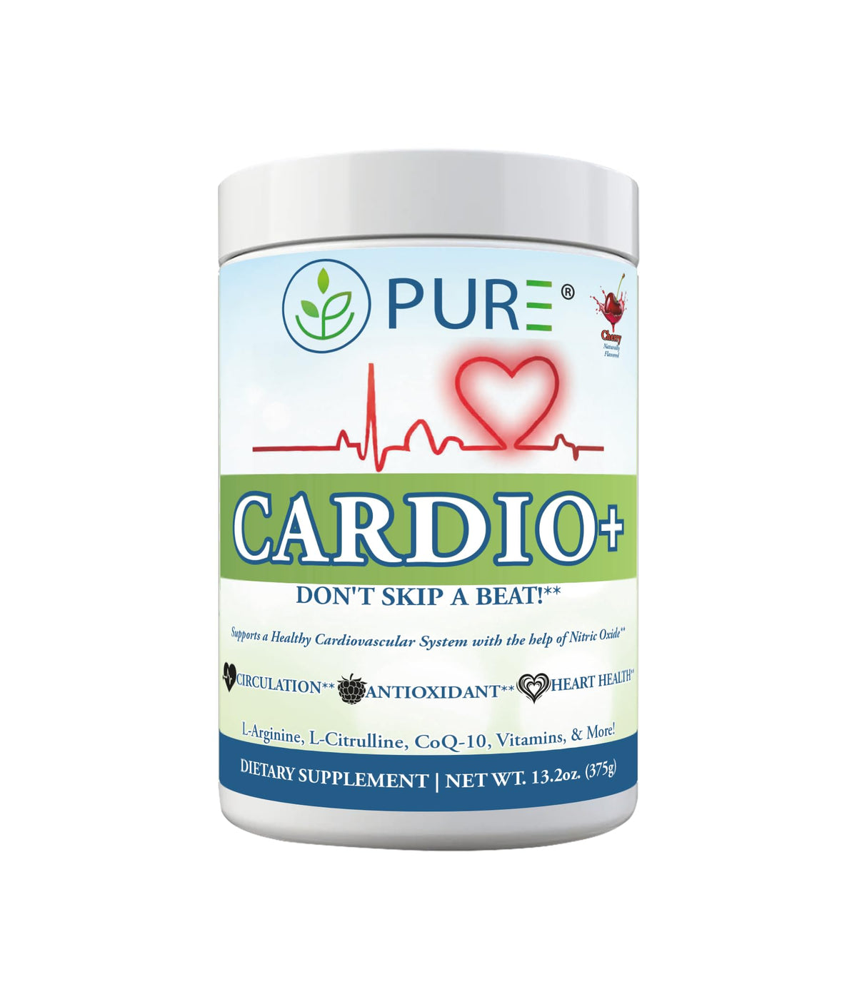 Cardio 911® Nitric Oxide Heart & Circulation Support - 5000mg L-Arginine & 1000mg L-Citrulline - Mixed Berry, 30 Servings Powder, 363 Grams - CoQ10 Beet Root - High Potency Cardiovascular Formula