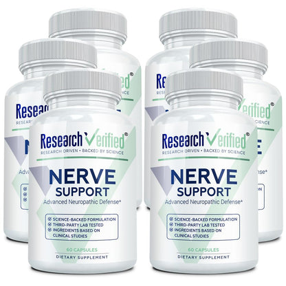 Research Verified Nerve Supplement - ALA, Magnesium, B Vitamins, Boswellia, Corydalis, BioPerine - Antioxidant & Nutritional Support - 60 Vegan Capsules - Pack of 3