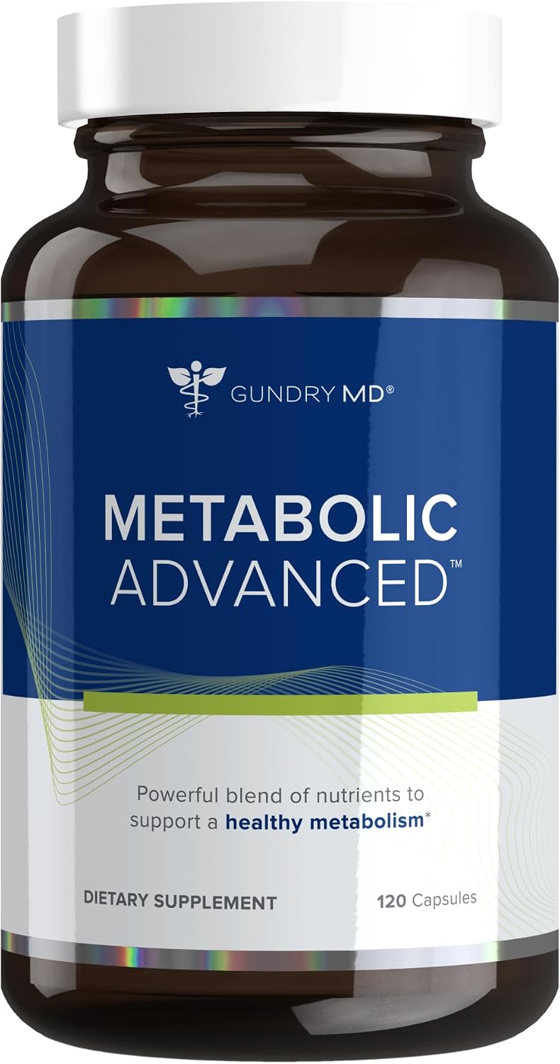 Gundry MD® Metabolic Advanced Nutrient Blend with Berberine, 60 Servings | Supports Healthy Metabolism, Energy Boosting, Sugar & Artificial Sweetener Free, with Zinc & Chromium, 2 Capsules Daily