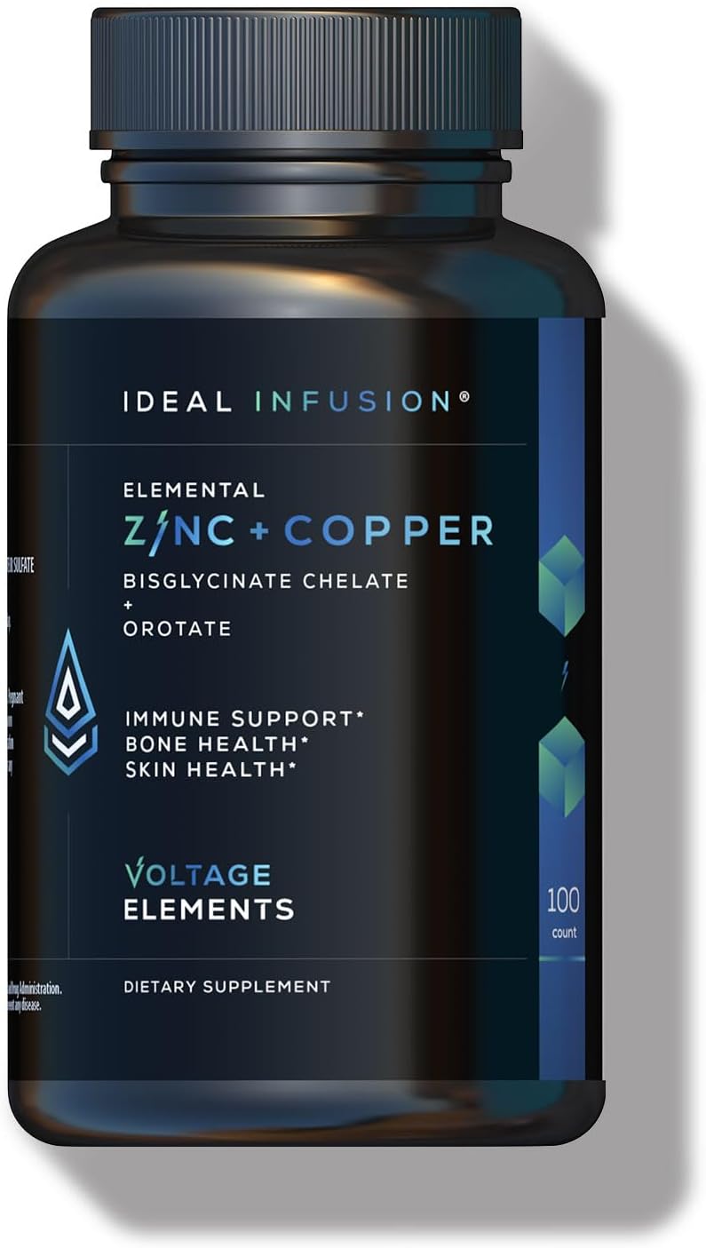 High Potency Zinc Bisglycinate Chelate & Zinc Orotate 245mg – Zinc Supplement with Copper Chelate for Immune, Skin & Hormone Health – Elemental Zinc 50mg, 100 Servings, Vegan