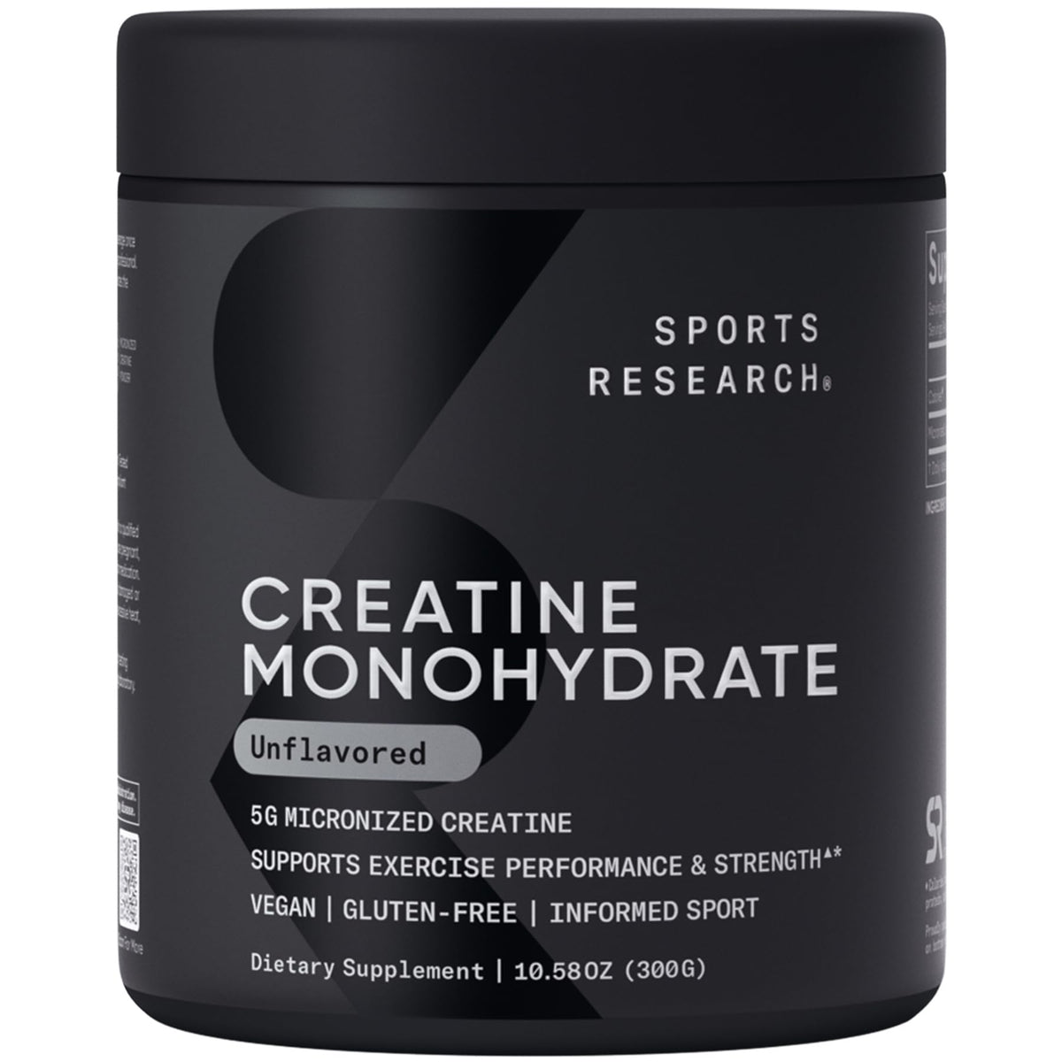 Sports Research Creatine Monohydrate - Gain Lean Muscle, Improve Performance and Strength and Support Workout Recovery* - 5 g Micronized Creatine - 17.64 oz