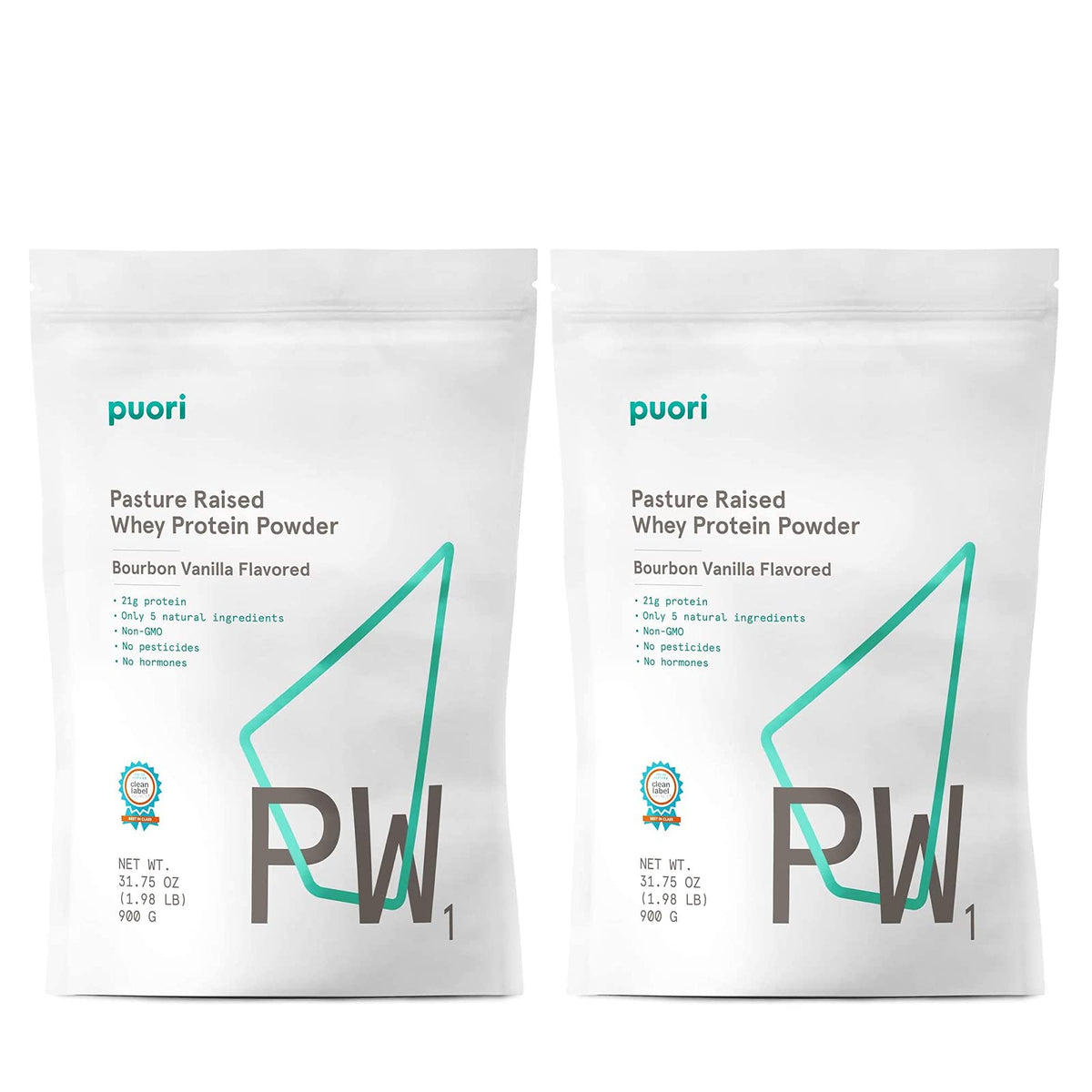 Puori Whey Protein Powder, Bourbon Vanilla - PW1 Pasture-Raised, Grass-Fed Whey Protein Powder Drink Mix containing BCAA Amino Acids - Post-Workout Supplement for Muscle Gain & Recovery - 30 Servings