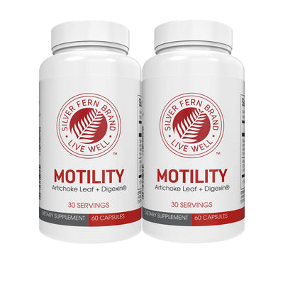 Silver Fern Motility- Non-Laxative Constipation and Slow Motility Boost | 60 Capsules, 30 Day Supply - Contains Artichoke Leaf, Tender Okra Pods, & Winter Cherry
