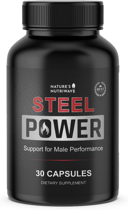 Steel Power – L-Citrulline, L-Carnitine & Maca – 30 Ct, 1 Month Supply | L-Citrulline, L-Carnitine, Maca Root & Pine Bark Extract | Non-GMO, Made in USA | Easy-to-swallow daily capsule