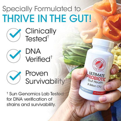 Silver Fern Brand Ultimate Probiotic - Probiotics for Women & Men | 8 Billion CFU Spore-Forming Gut Health Supplement - DNA Verified, Vegan, Shelf-Stable, High Survivability - 60 Capsules