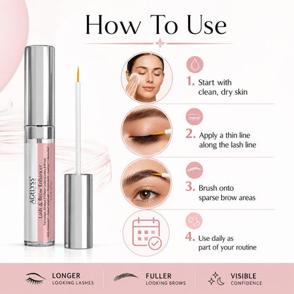 Agelyss Lash & Brow Enhancer - Longer, Stronger & Thicker Lash and Brows - 1 Bottle