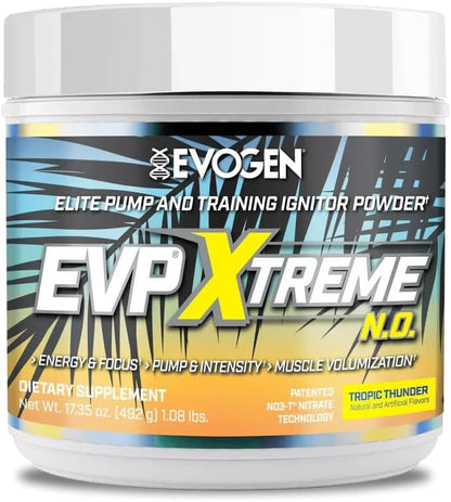 Evogen EVP Xtreme NO + EVP AQ Bundle | Tropic Thunder | Pre-workout powder plus liquid glycerol volumizer for pumps, energy, hydration and vascularity