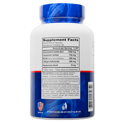Glucosamine Plus Chondroitin Cream with MSM & Collagen, Supports Healthy Joints, Joint & Muscle Pain Relief, Improves Mobility, Fast Absorption, and Moisturizes Skin, 4 Oz.