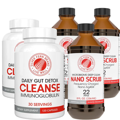 Silver Fern Cleanse - Daily Gut - 1 Bottle - 120 Capsules - 30 Day Supply | Immunoglobulin G, A & M -(IgG, IGA, IgM) - Digestive System & Immune System Support - Postbiotic