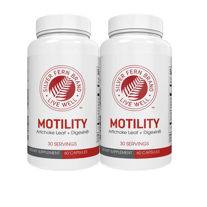 Silver Fern Motility- Non-Laxative Constipation and Slow Motility Boost | 60 Capsules, 30 Day Supply - Contains Artichoke Leaf, Tender Okra Pods, & Winter Cherry