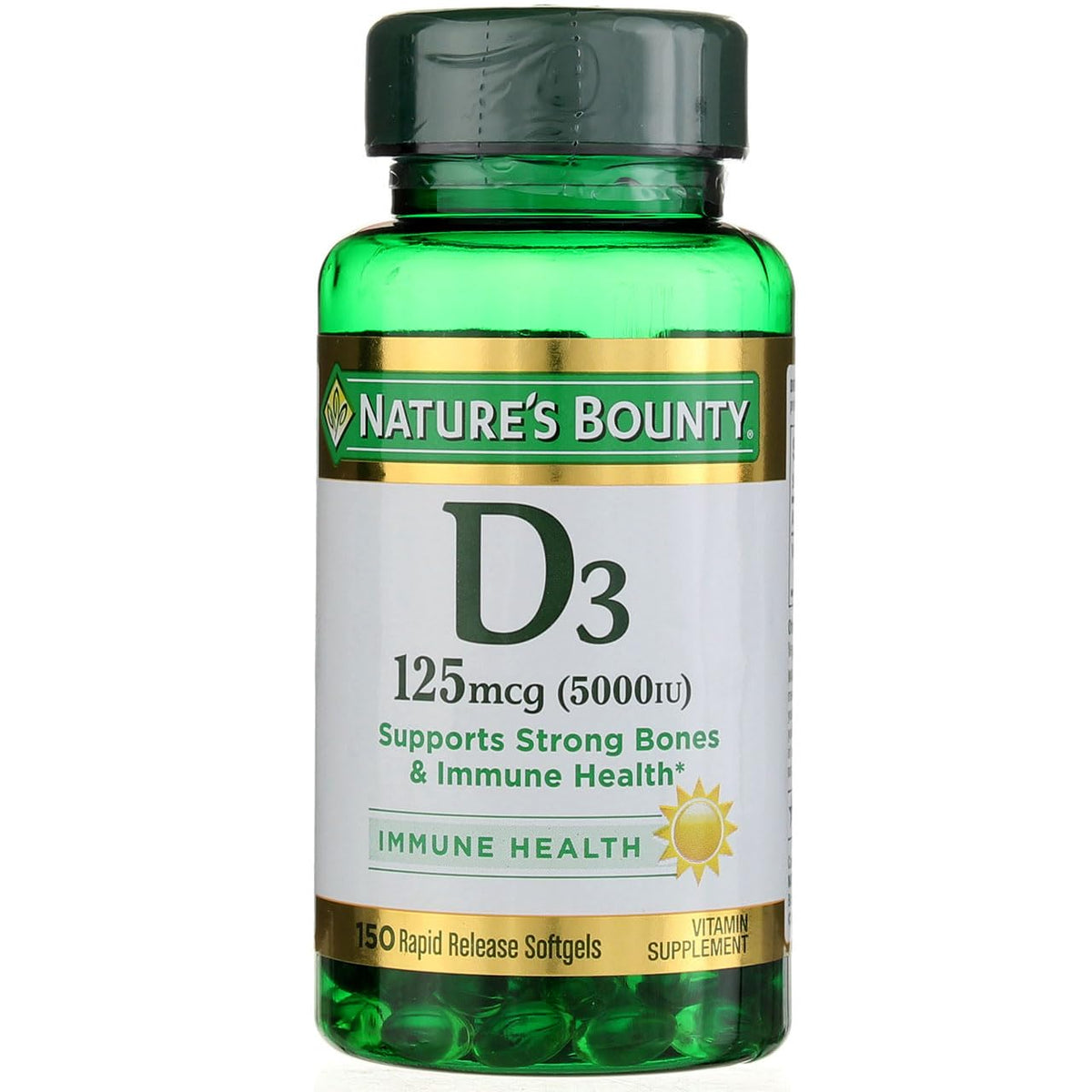 Nature's Bounty Immune Health Vitamin D3 5000 iu, Rapid Release 400 Softgels