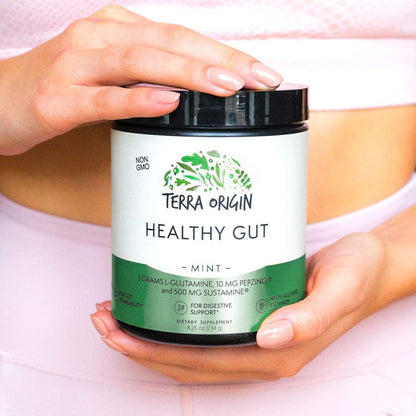 TERRA ORIGIN Healthy Gut Powder (Berry Flavor) |30-Servings with L-Glutamine, Zinc, Glucosamine, Slippery Elm Bark, Marshmallow Root and More!