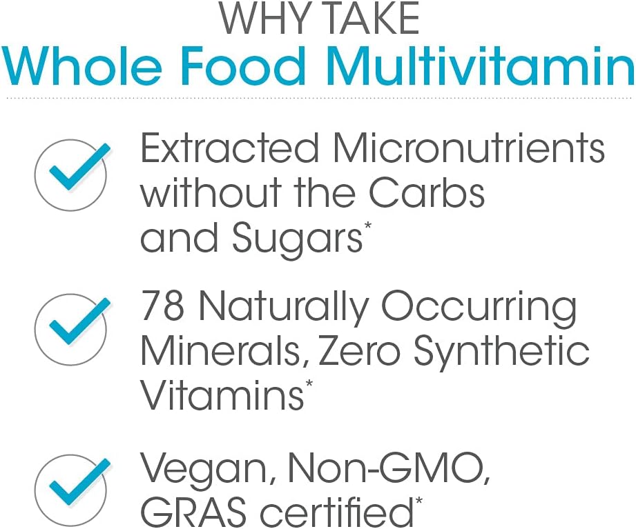 Silver Fern Whole Food Daily Multi Vitamin w/Trace Mineral Blend Supplement | 1 Bottle - 60 Vegicaps - 30 Day Supply - Natural, Non-GMO, Vegan, Men's & Women's Multivitamin - Zero Synthetics