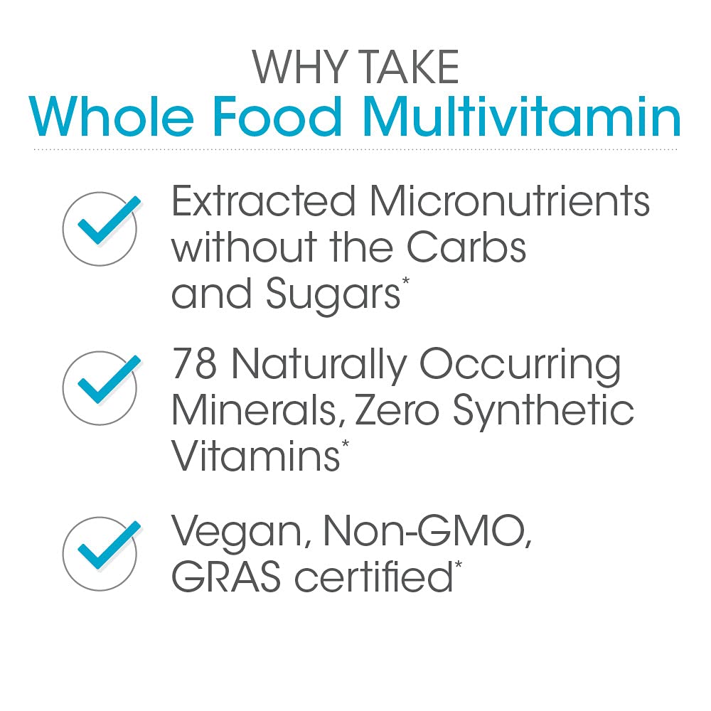 Silver Fern Whole Food Daily Multi Vitamin w/Trace Mineral Blend Supplement | 1 Bottle - 60 Vegicaps - 30 Day Supply - Natural, Non-GMO, Vegan, Men's & Women's Multivitamin - Zero Synthetics